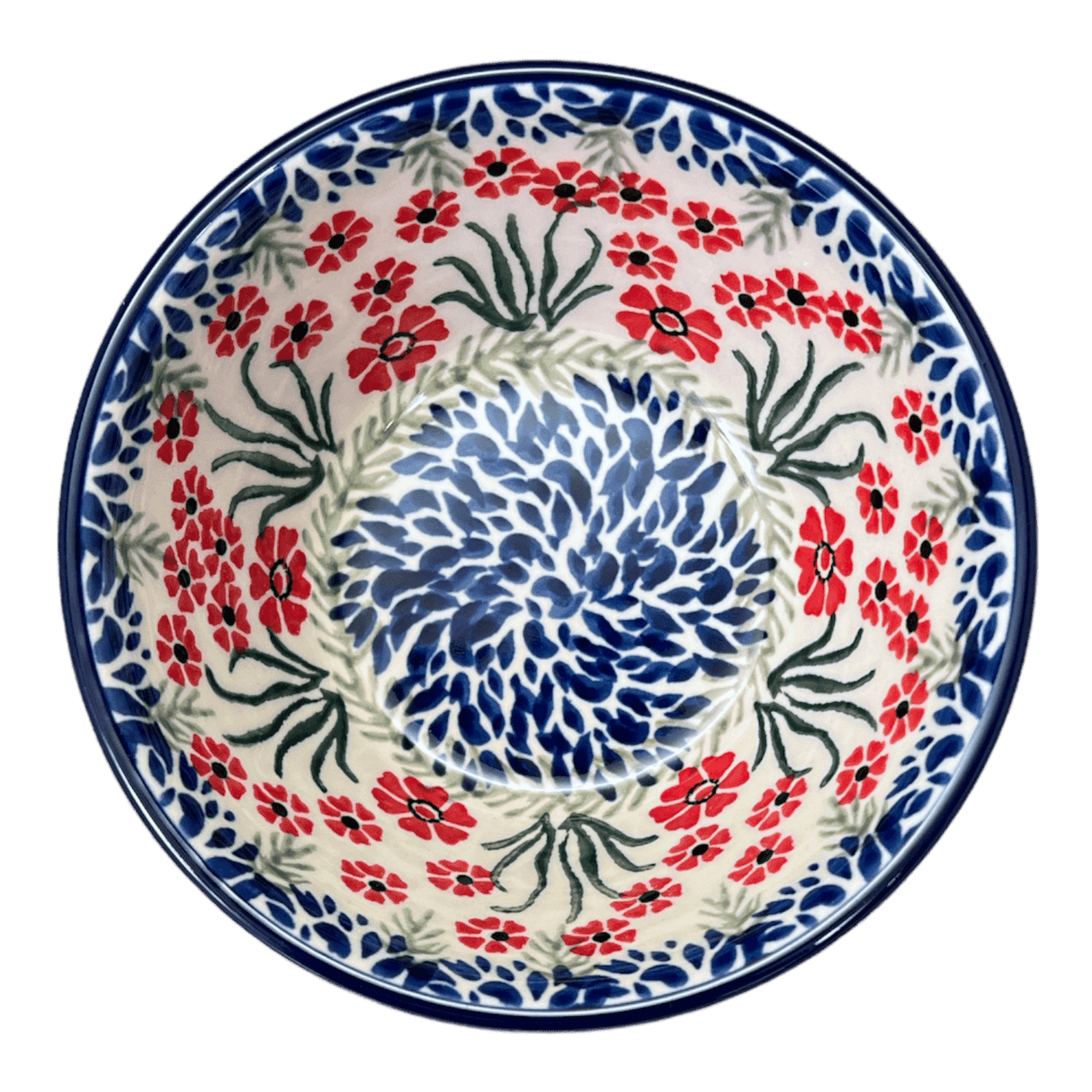 Bowl, Round, Ridged, 5.5" in "Red Aster" by Ceramika Artystyczna | A696-1435X