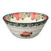 Polish Pottery Ridged 5.5" Bowl (Classic Rose) | A696-2120Q at PolishPotteryOutlet.com