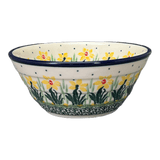 Bowl, Round, Ridged, 5.5" in "Daffodils in Bloom" by Ceramika Artystyczna | A696-2122X