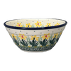 Polish Pottery Ridged 5.5" Bowl (Daffodils in Bloom) | A696-2122X at PolishPotteryOutlet.com