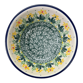 Polish Pottery Ridged 5.5" Bowl (Daffodils in Bloom) | A696-2122X Additional Image at PolishPotteryOutlet.com