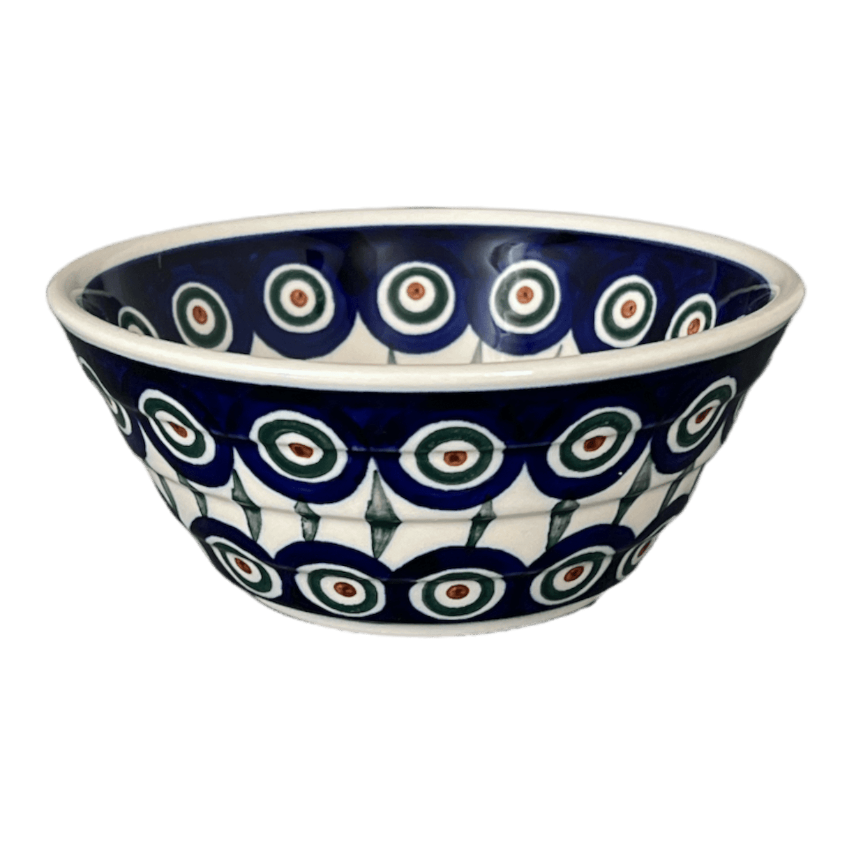 Bowl, Round, Ridged, 5.5" in "Peacock" by Ceramika Artystyczna | A696-54