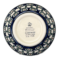 A picture of a Polish Pottery Ridged 5.5" Bowl (Peacock) | A696-54 as shown at PolishPotteryOutlet.com/products/ridged-5-5-bowl-peacock-a696-54