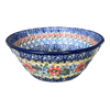 Polish Pottery Ridged 5.5" Bowl (Hummingbird Bouquet) | A696-U3357 at PolishPotteryOutlet.com