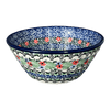 Polish Pottery Ridged 5.5" Bowl (Lily Bouquet) | A696-U3683 at PolishPotteryOutlet.com