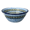 Polish Pottery Ridged 5.5" Bowl (Aztec Blues) | A696-U4428 at PolishPotteryOutlet.com