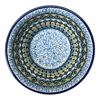 A picture of a Polish Pottery Ridged 5.5" Bowl (Aztec Blues) | A696-U4428 as shown at PolishPotteryOutlet.com/products/5-5-bowl-aztec-blues-a696-u4428