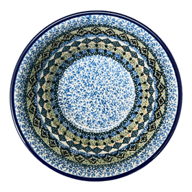 Polish Pottery Ridged 5.5" Bowl (Aztec Blues) | A696-U4428 Additional Image at PolishPotteryOutlet.com