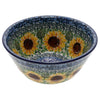 Polish Pottery Ridged 5.5" Bowl (Sunflowers) | A696-U4739 at PolishPotteryOutlet.com