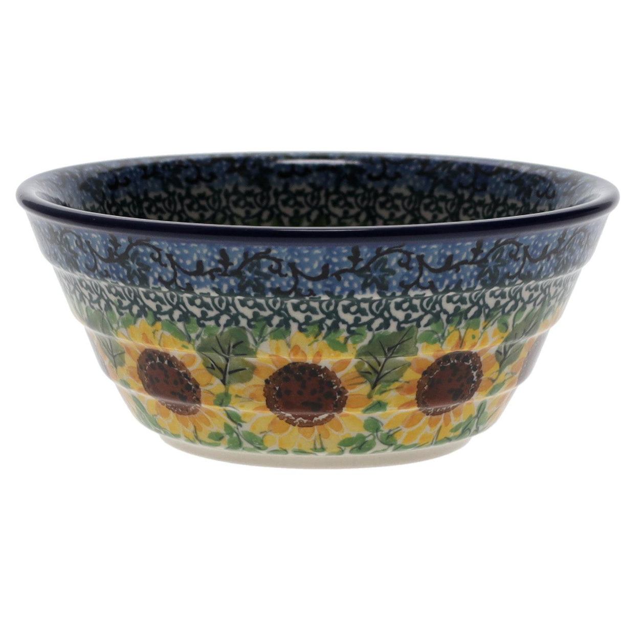 Bowl, Round, Ridged, 5.5" in "Sunflowers" by Ceramika Artystyczna | A696-U4739