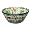 Polish Pottery Ridged 5.5" Bowl (White Cosmos) | A696-U4813 at PolishPotteryOutlet.com