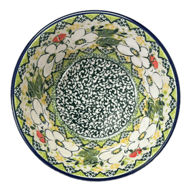 Polish Pottery Ridged 5.5" Bowl (White Cosmos) | A696-U4813 Additional Image at PolishPotteryOutlet.com
