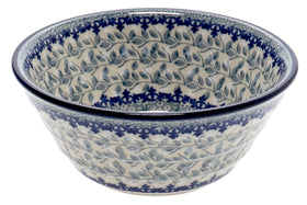 Polish Pottery Ridged 5.5" Bowl (Bullfinch on Blue) | A696-U4830 Additional Image at PolishPotteryOutlet.com