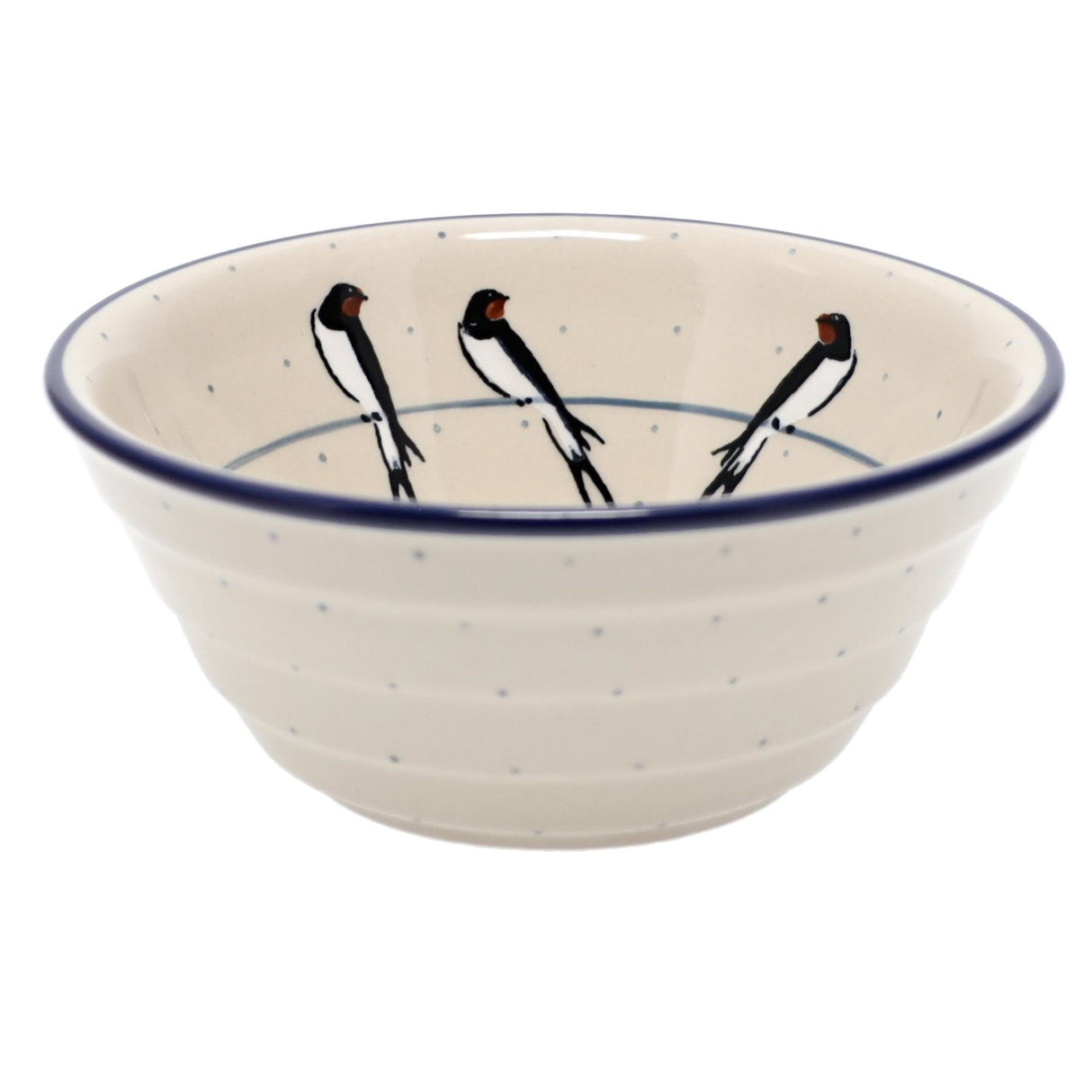 Bowl, Round, Ridged, 5.5" in "Birds on a Wire" by Ceramika Artystyczna | A696-U4831