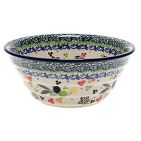A picture of a Polish Pottery Ridged 5.5" Bowl (Spice of Life) | A696-U4843 as shown at PolishPotteryOutlet.com/products/5-5-bowl-spice-of-life