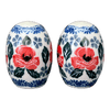 Polish Pottery Small Salt & Pepper Set (Rosie's Garden) | A735S-1490X at PolishPotteryOutlet.com