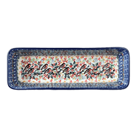 A picture of a Polish Pottery Extra Long Bread Baker (Feathered Friends) | A784-U2649 as shown at PolishPotteryOutlet.com/products/extra-long-bread-baker-feathered-friends-a784-u2649