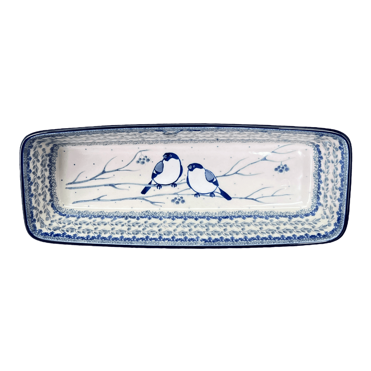 Baker, Bread, Extra Long, 12" x 4.75" in "Bullfinch on Blue" by Ceramika Artystyczna | A784-U4830