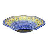 Fluted Bowl, 13.5" in "Pansy Garden" by Ceramika Artystyczna | A801-U2554