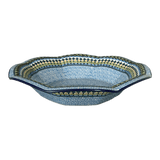 Fluted Bowl, 13.5" in "Aztec Blues" by Ceramika Artystyczna | A801-U4428