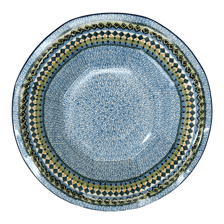 Fluted Bowl, 13.5" in "Aztec Blues" by Ceramika Artystyczna | A801-U4428