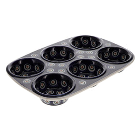 Polish Pottery Muffin Pan (Peacock) | A811-54 Additional Image at PolishPotteryOutlet.com
