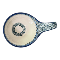 A picture of a Polish Pottery Loop Handle Bowl (Shell Game) | A845-2160X as shown at PolishPotteryOutlet.com/products/loop-handle-bowl-shell-game-a845-2160x