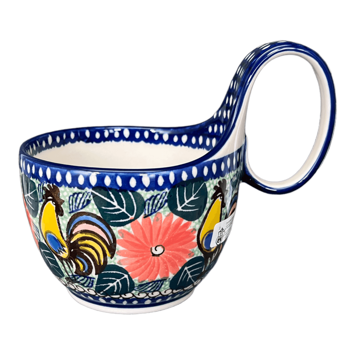 Bowl, Round, Loop Handle, 16 oz in "Regal Roosters" by Ceramika Artystyczna | A845-U2617