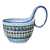 Polish Pottery Loop Handle Bowl (Aztec Blues) | A845-U4428 at PolishPotteryOutlet.com