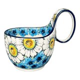 Bowl, Round, Loop Handle, 16 oz in "Regal Daisies - Blue" by Ceramika Artystyczna | A845-U4736