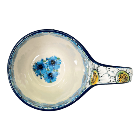 Bowl, Round, Loop Handle, 16 oz in "Regal Daisies - Blue" by Ceramika Artystyczna | A845-U4736