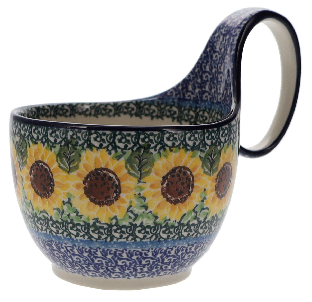 Bowl, Round, Loop Handle, 16 oz in "Sunflowers" by Ceramika Artystyczna | A845-U4739