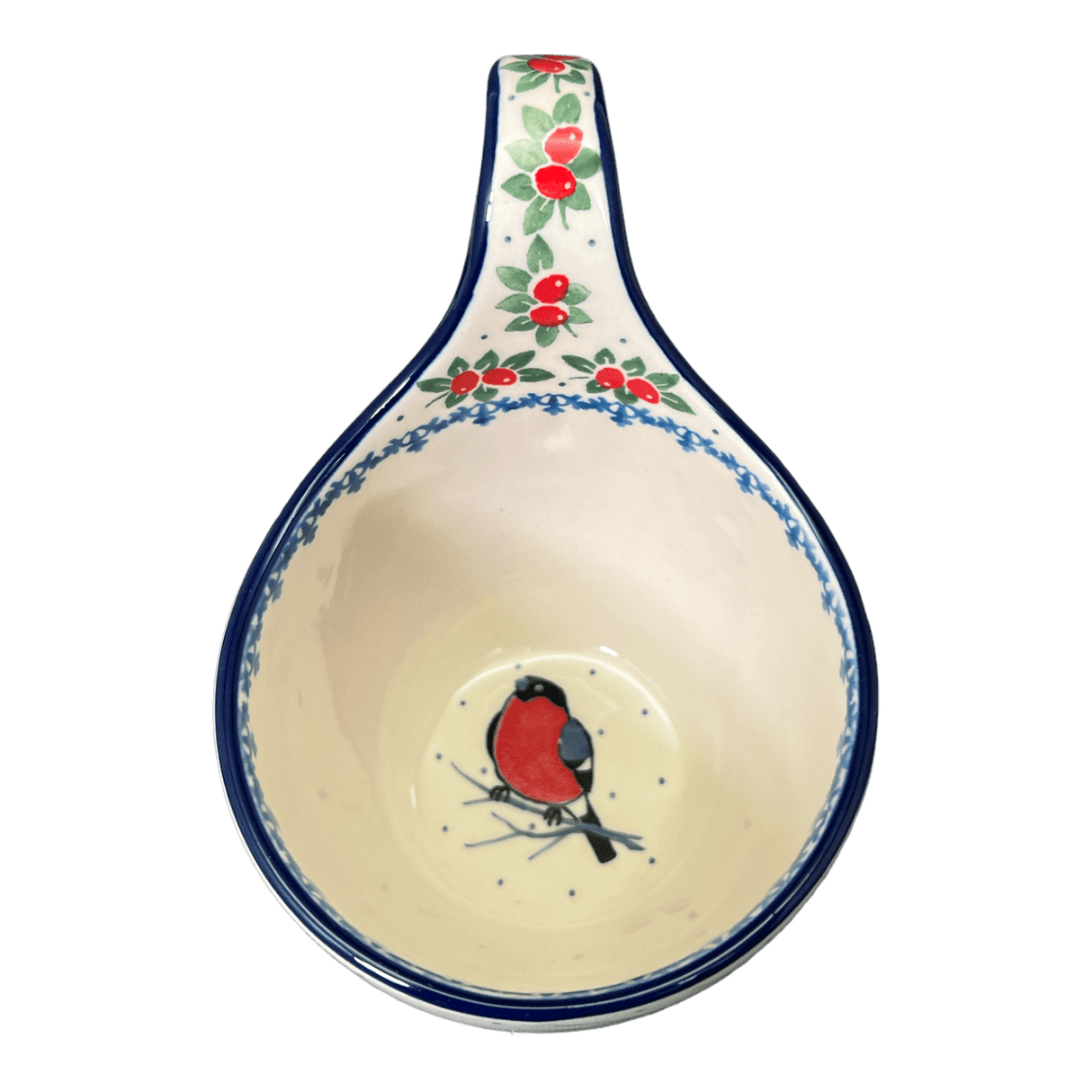 Bowl, Round, Loop Handle, 16 oz in "Bullfinch Berries" by Ceramika Artystyczna | A845-U4917