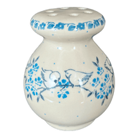 A picture of a Polish Pottery Parmesan/Spice Shaker (Lovebirds) | A934-2323X as shown at PolishPotteryOutlet.com/products/parmesan-spice-shaker-lovebirds-a934-2323x