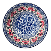 A picture of a Polish Pottery Deep 5.5" Bowl (Rosie's Garden) | A986-1490X as shown at PolishPotteryOutlet.com/products/5-5-bowl-rosies-garden-a986-1490x