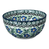 A picture of a Polish Pottery Deep 5.5" Bowl (Clematis) | A986-1538X as shown at PolishPotteryOutlet.com/products/5-5-bowl-clematis-a986-1538x