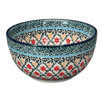 A picture of a Polish Pottery Deep 5.5" Bowl (Garden Trellis) | A986-U2123 as shown at PolishPotteryOutlet.com/products/deep-5-5-bowl-garden-trellis-a986-u2123
