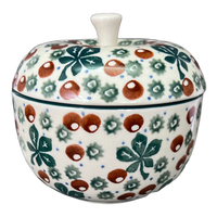 A picture of a Polish Pottery Baker, Apple, 4" in "" by Ceramika Artystyczna | AA38-1186X as shown at PolishPotteryOutlet.com/products/apple-baker-fall-berries-aa38-1186x