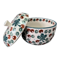 A picture of a Polish Pottery Baker, Apple, 4" in "" by Ceramika Artystyczna | AA38-1186X as shown at PolishPotteryOutlet.com/products/apple-baker-fall-berries-aa38-1186x