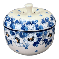 A picture of a Polish Pottery Apple Baker (Snow White Anemone) | AA38-2222X as shown at PolishPotteryOutlet.com/products/apple-baker-snow-white-anemone-aa38-2222x