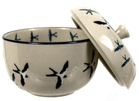 A picture of a Polish Pottery Apple Baker (Birds of a Feather) | AA38-U4832 as shown at PolishPotteryOutlet.com/products/apple-baker-birds-of-a-feather