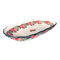 A picture of a Polish Pottery Ornate Server/Baker (Classic Rose) | AA42-2120Q as shown at PolishPotteryOutlet.com/products/ornate-server-baker-classic-rose-aa42-2120q