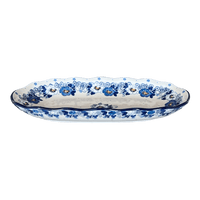 A picture of a Polish Pottery Ornate Server/Baker (Dusty Anemone) | AA42-2221X as shown at PolishPotteryOutlet.com/products/ornate-server-baker-dusty-anemone-aa42-2221x