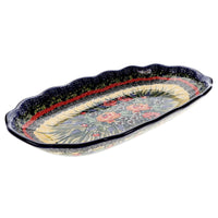 A picture of a Polish Pottery Ornate Server/Baker (Beautiful Bouquet) | AA42-U4616 as shown at PolishPotteryOutlet.com/products/ornate-server-baker-u4616-u3