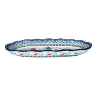 A picture of a Polish Pottery Ornate Server/Baker (Perennial Bouquet) | AA42-U4968 as shown at PolishPotteryOutlet.com/products/ornate-server-baker-perennial-bouquet-aa42-u4968