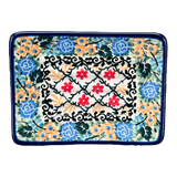 Soap Dish, Rectangular, 3.25" x 4.5" in "Garden Trellis" by Ceramika Artystyczna | AA97-U2123