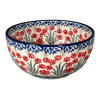 Polish Pottery Deep 6.25" Bowl (Red Aster) | AC37-1435X at PolishPotteryOutlet.com