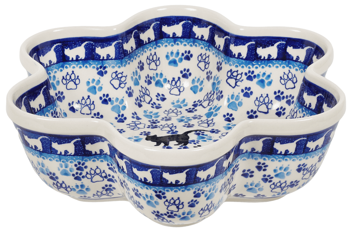 Baker, Flower-Shaped, 9.25" in "Cat Tracks" by Ceramika Artystyczna | AD20-1771