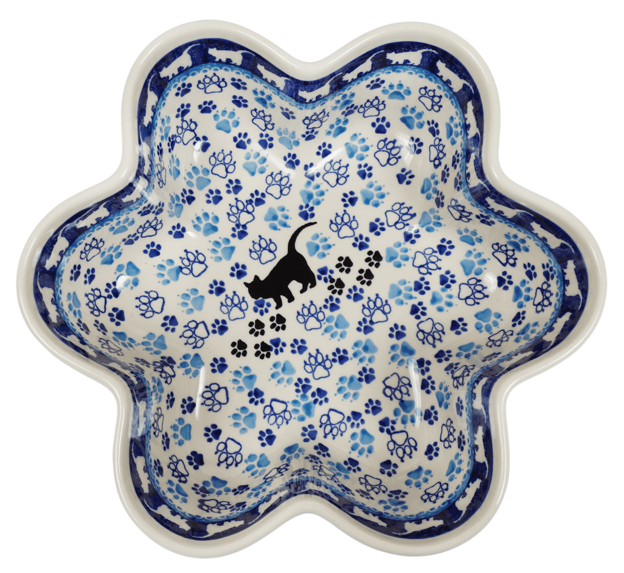 Baker, Flower-Shaped, 9.25" in "Cat Tracks" by Ceramika Artystyczna | AD20-1771