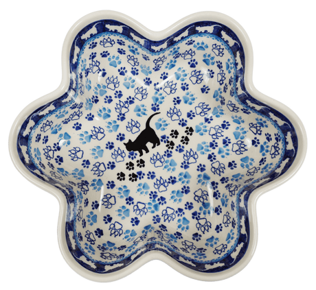 Baker, Flower-Shaped, 9.25" in "Cat Tracks" by Ceramika Artystyczna | AD20-1771